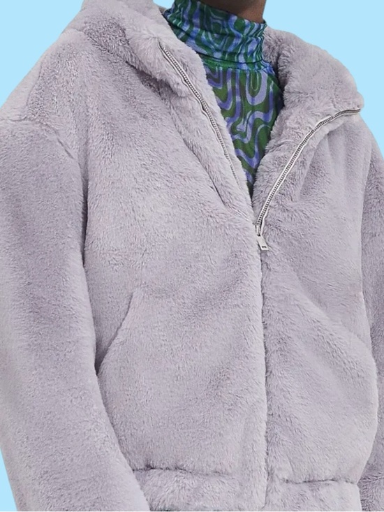 UGG Jackets & Blazers - UGG-Mandy Faux Fur Zip Hoodie-Cloudy Grey
